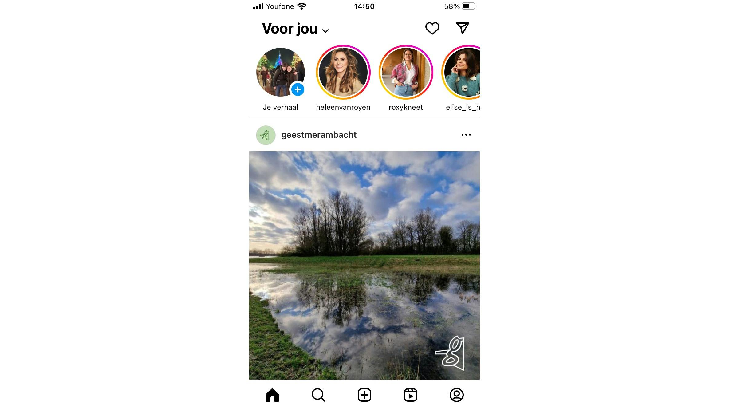 Veeg in Instagram langs fraaie kiekjes van interessante profielen.