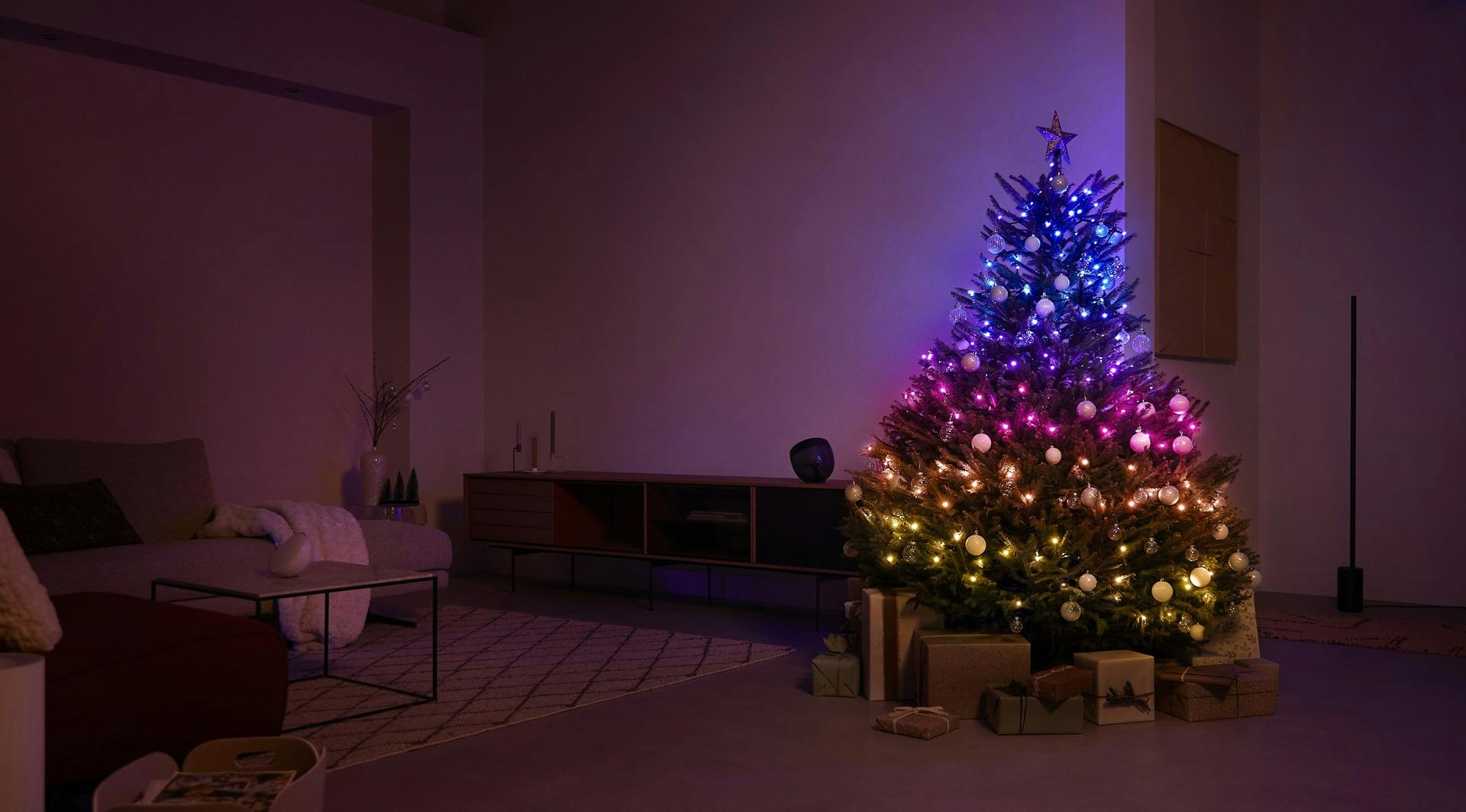 Kerstboom met slimme verlichting