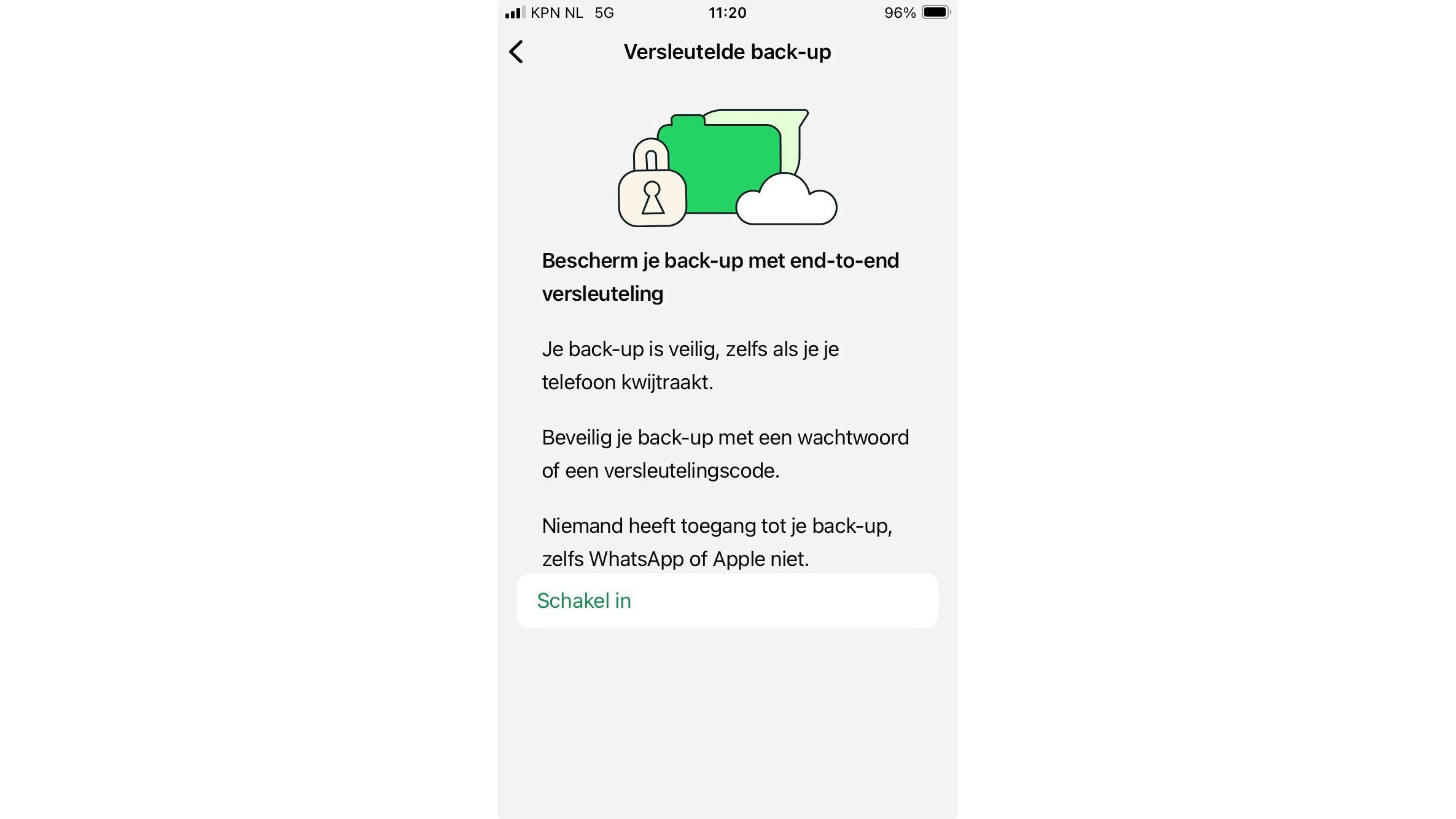 Versleutelde back-up WhatsApp