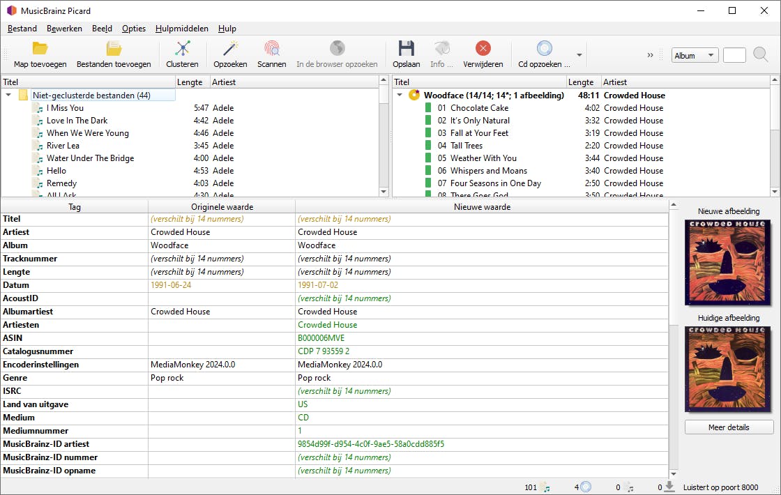 Op jouw verzoek plukt MusicBrainz Picard de juiste tags uit de eigen database.