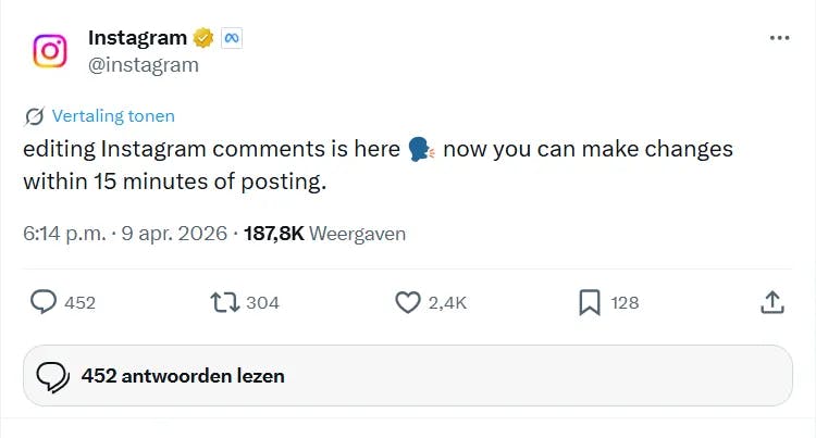 Hoera: je kunt nu eindelijk je Instagram-reacties aanpassen!