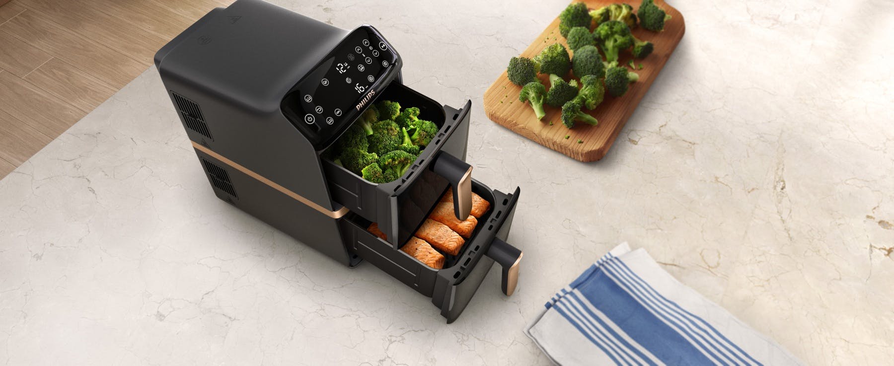 Review Philips Airfryer Dual Stacked 4000 - Gebruiksvriendelijk maar niet erg snel